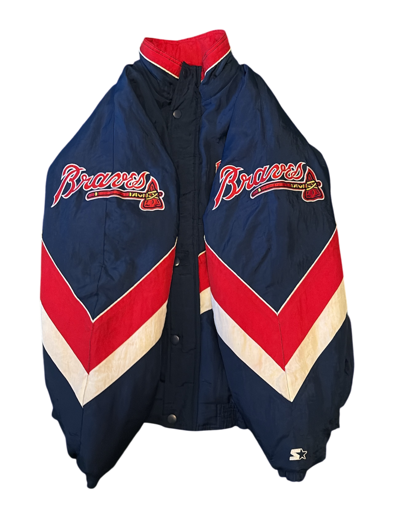 Atlanta Braves Striped Puffer Jacket